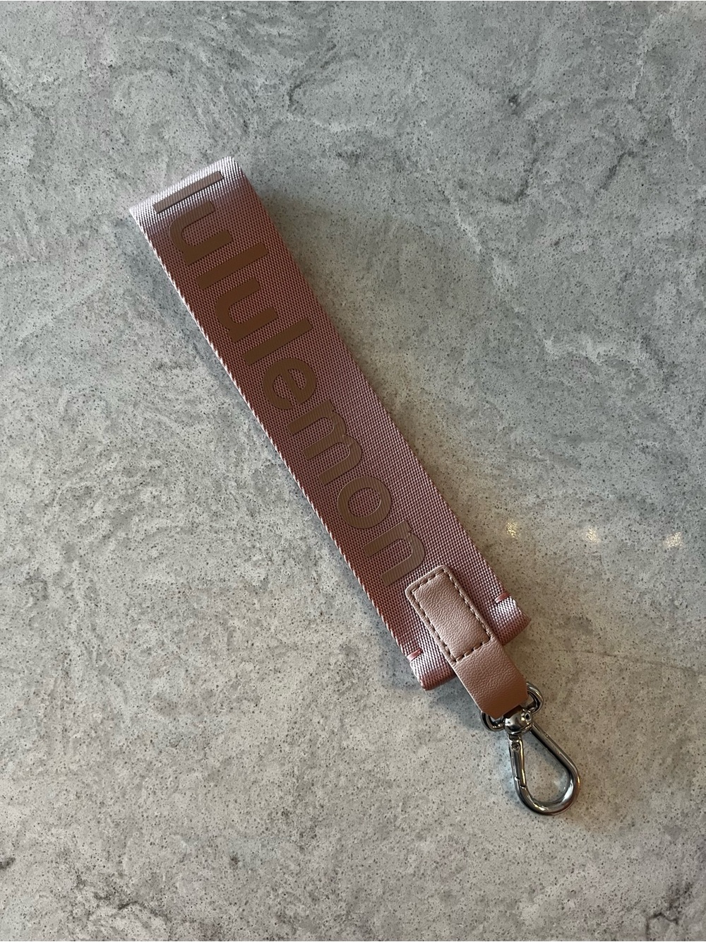 lululemon athletica Rose Pink Logo Wrist Key Strap
